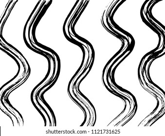 Wavy lines pattern. Abstract backgroud. Brush. Vector.