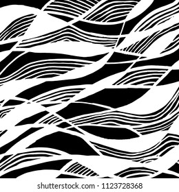 Wavy lines pattern. Abstract backgroud. Brush. Vector.
