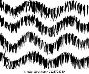 Wavy lines pattern. Abstract backgroud. Brush. Vector.