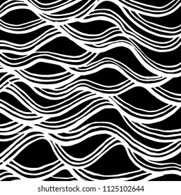 Wavy lines pattern. Abstract backgroud. Brush. Vector.