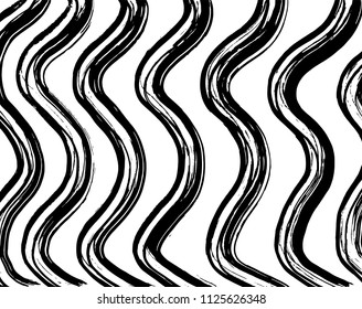 Wavy lines pattern. Abstract backgroud. Brush. Vector.