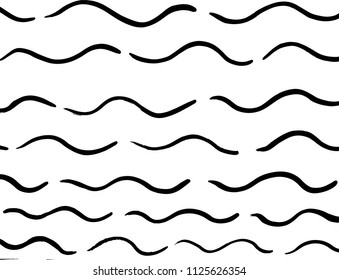 Wavy lines pattern. Abstract backgroud. Brush. Vector.