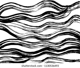 Wavy lines pattern. Abstract backgroud. Brush. Vector.