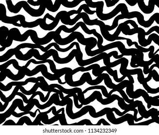 Wavy lines pattern. Abstract backgroud. Brush. Vector.