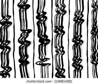 Wavy lines pattern. Abstract backgroud. Brush. Vector.