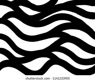 Wavy lines pattern. Abstract backgroud. Brush. Vector.