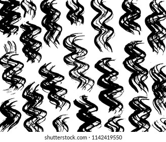 Wavy lines pattern. Abstract backgroud. Brush. Vector.