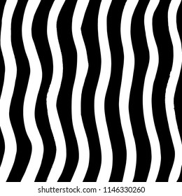 Wavy lines pattern. Abstract backgroud. Brush. Vector.
