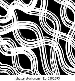 Wavy lines pattern. Abstract backgroud. Brush. Vector.