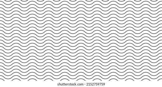 Wavy lines pattern black and white zigzag vector backdrop or ripple wave stripes 3d hypnotic illusion effect seamless background transparent texture, decoration minimal graphic illustration image