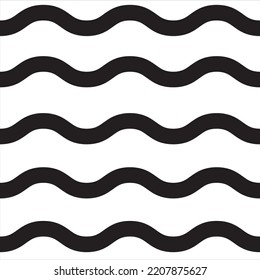 wavy lines pattern by flat style , black and white background , vector illustration 