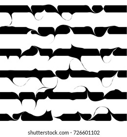 wavy lines pattern, curve stripes vector illustration, ink brush curly strokes seamless background, blended acrylic colors marbled effect, black and white ebru arabic modern pattern