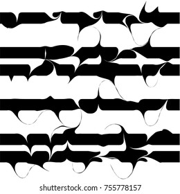 wavy lines pattern, curve stripes vector illustration, ink brush curly strokes seamless background, blended acrylic colors marbled effect, black and white arabic modern pattern