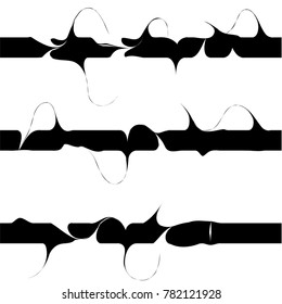 wavy lines pattern, curve stripes vector illustration, ink brush curly strokes seamless background, blended acrylic colors marbled effect, black and white arabic modern pattern