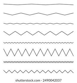 Wavy lines pattern. Geometric vector design. Black simple lines. Seamless horizontal.
