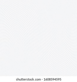 Wavy lines pattern. Mesh texture. White textured background. Vector art.