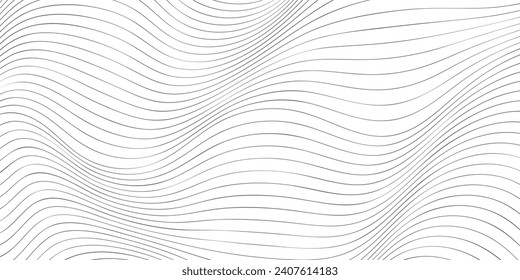 Wavy lines pattern, optical illusion design. Simple abstract geometric background