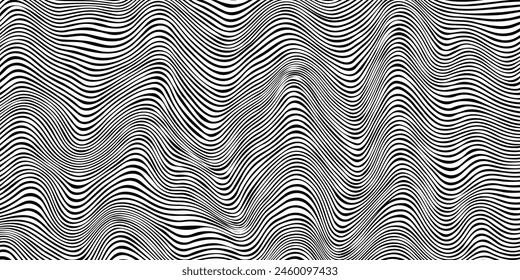 Wavy lines pattern seamless. Vector illustration.