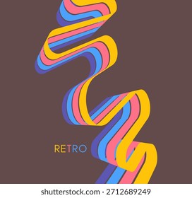 Wavy lines in perspective. Abstract background. Design for banner, flyer, poster, cover or brochure.