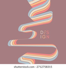 Linhas onduladas em perspectiva. Resumo. Design para banner, folheto, cartaz, capa ou brochura.