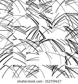 Wavy lines repeatable pattern. Black and white seamless background. Vector illustration.