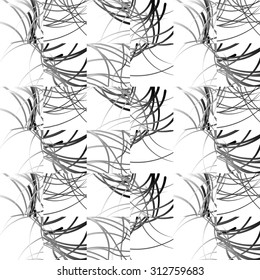 Wavy lines repeatable pattern. Black and white seamless background. Vector illustration.