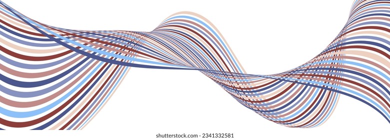 Wavy lines or ribbons. Creative unusual background with waves for creating a trendy banner, poster. vector eps