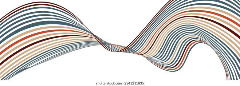 Wavy lines or ribbons. Creative unusual background with waves for creating a trendy banner, poster. vector eps