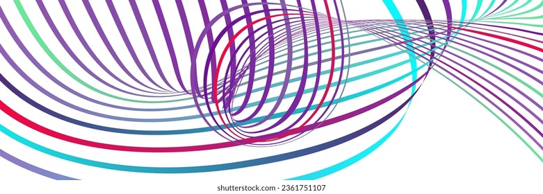 Wavy lines or ribbons. Creative unusual background with waves for creating a trendy banner, poster. vector eps