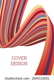 Líneas onduladas o cintas. Gradiente de rayas multicolor. Fondo creativo inusual con líneas de onda de gradiente abstracto para crear banner de moda, afiche. Pasos vectoriales