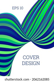 Wavy lines or ribbons. Multicolored striped gradient. Creative unusual background with abstract gradient wave lines for creating trendy banner, poster. Vector eps