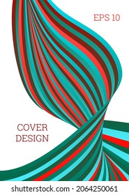 Wavy lines or ribbons. Multicolored striped gradient. Creative unusual background with abstract gradient wave lines for creating trendy banner, poster. Vector eps