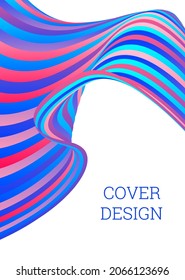 Wavy lines or ribbons. Multicolored striped gradient. Creative unusual background with abstract gradient wave lines for creating trendy banner, poster. Vector eps