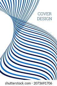 Wavy lines or ribbons. Multicolored striped gradient. Creative unusual background with abstract gradient wave lines for creating trendy banner, poster. Vector eps