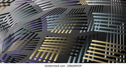 Líneas onduladas o cintas. Gradiente de rayas multicolor. Fondo creativo inusual con líneas de onda de gradiente abstracto para crear banner de moda, afiche. Pasos vectoriales