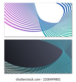 Wavy lines or ribbons. Multicolored striped gradient. Creative unusual background with abstract gradient wave lines for creating trendy banner, poster. Vector eps