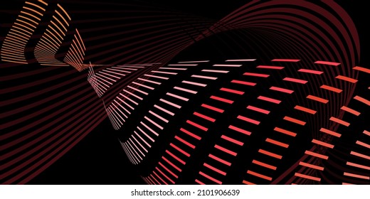 Wavy lines or ribbons. Multicolored striped gradient. Creative unusual background with abstract gradient wave lines for creating trendy banner, poster. Vector eps