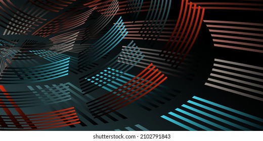 Wavy lines or ribbons. Multicolored striped gradient. Creative unusual background with abstract gradient wave lines for creating trendy banner, poster. Vector eps