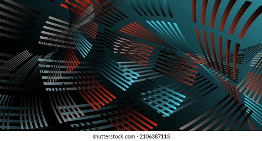Líneas onduladas o cintas. Gradiente de rayas multicolor. Fondo creativo inusual con líneas de onda de gradiente abstracto para crear banner de moda, afiche. Pasos vectoriales