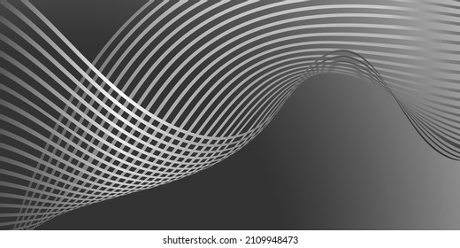 Wavy lines or ribbons. Multicolored striped gradient. Creative unusual background with abstract gradient wave lines for creating trendy banner, poster. Vector eps