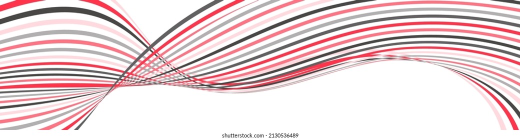 Wavy lines or ribbons. Multicolored striped. Creative unusual background with abstract wave lines for creating trendy banner, poster. Vector eps