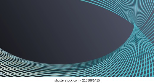 Wavy lines or ribbons. Multicolored striped gradient. Creative unusual background with abstract gradient wave lines for creating trendy banner, poster. Vector eps