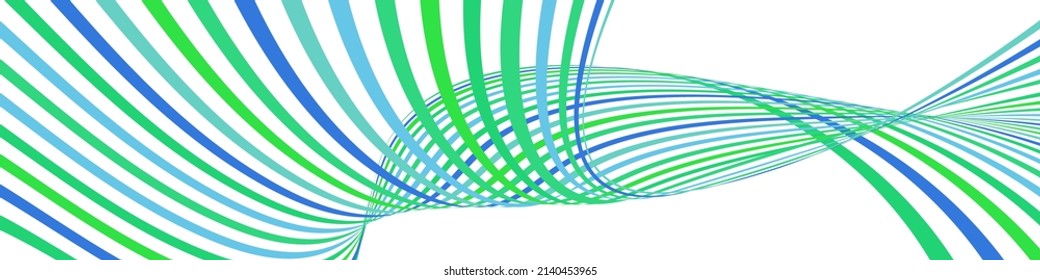 Wavy lines or ribbons. Multicolored striped. Creative unusual background with abstract wave lines for creating trendy banner, poster. Vector eps