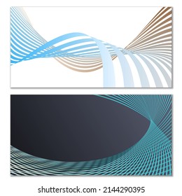 Líneas onduladas o cintas. Gradiente de rayas multicolor. Fondo creativo inusual con líneas de onda de gradiente abstracto para crear banner de moda, afiche. Pasos vectoriales