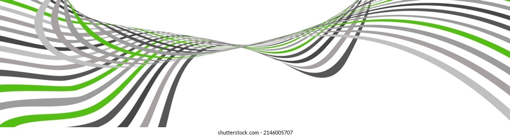 Wavy lines or ribbons. Multicolored striped. Creative unusual background with abstract wave lines for creating trendy banner, poster. Vector eps