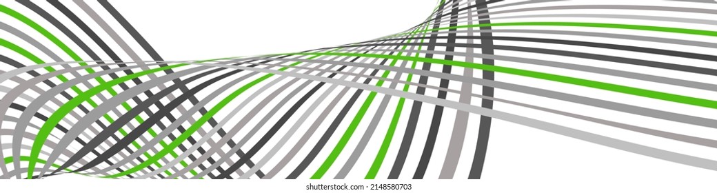 Wavy lines or ribbons. Multicolored striped. Creative unusual background with abstract wave lines for creating trendy banner, poster. Vector eps