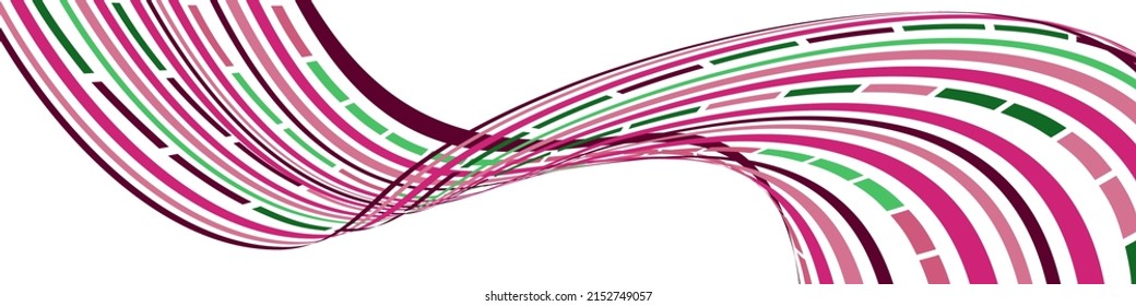 Wavy lines or ribbons. Multicolored striped. Creative unusual background with abstract wave lines for creating trendy banner, poster. Vector eps