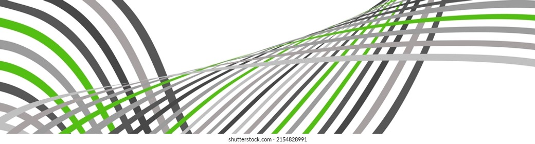 Flüchtige Linien oder Bänder. mehrfarbiger Streifen. Kreative ungewöhnliche Hintergrundbilder mit abstrakten Wellenlinien zum Erstellen von trendigem Banner, Poster. Vektorpfäge