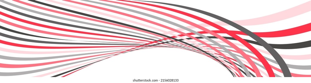 Wavy lines or ribbons. Multicolored striped. Creative unusual background with abstract wave lines for creating trendy banner, poster. Vector eps