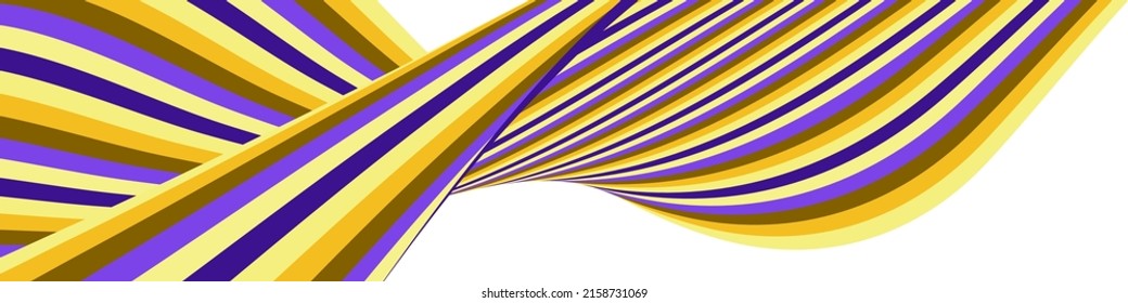 Wavy lines or ribbons. Multicolored striped. Creative unusual background with abstract wave lines for creating trendy banner, poster. Vector eps